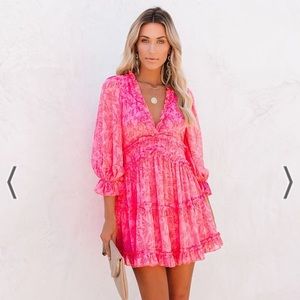 At First Blush Ruffle Tiered Dress